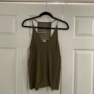Green spaghetti strap with back detail